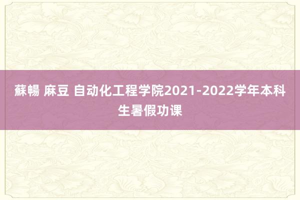 蘇暢 麻豆 自动化工程学院2021-2022学年本科生暑假功课